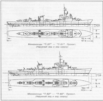 Миноносцы "Т-37" - "Т-60" Проект. (Наружный вид и вид сверху)